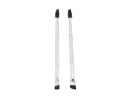 2 Brochas De Maquillaje Plateadas De Doble Punta Para Cejas Y Pestañas