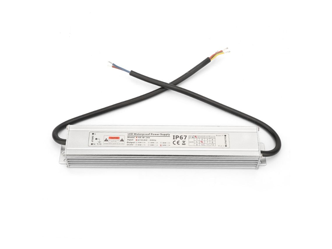 Fuente De Alimentación Led De 24 V, 60 W, 2,5 A, Ip67, Con Carcasa De Aluminio Para Alumbrado Público Y Focos.