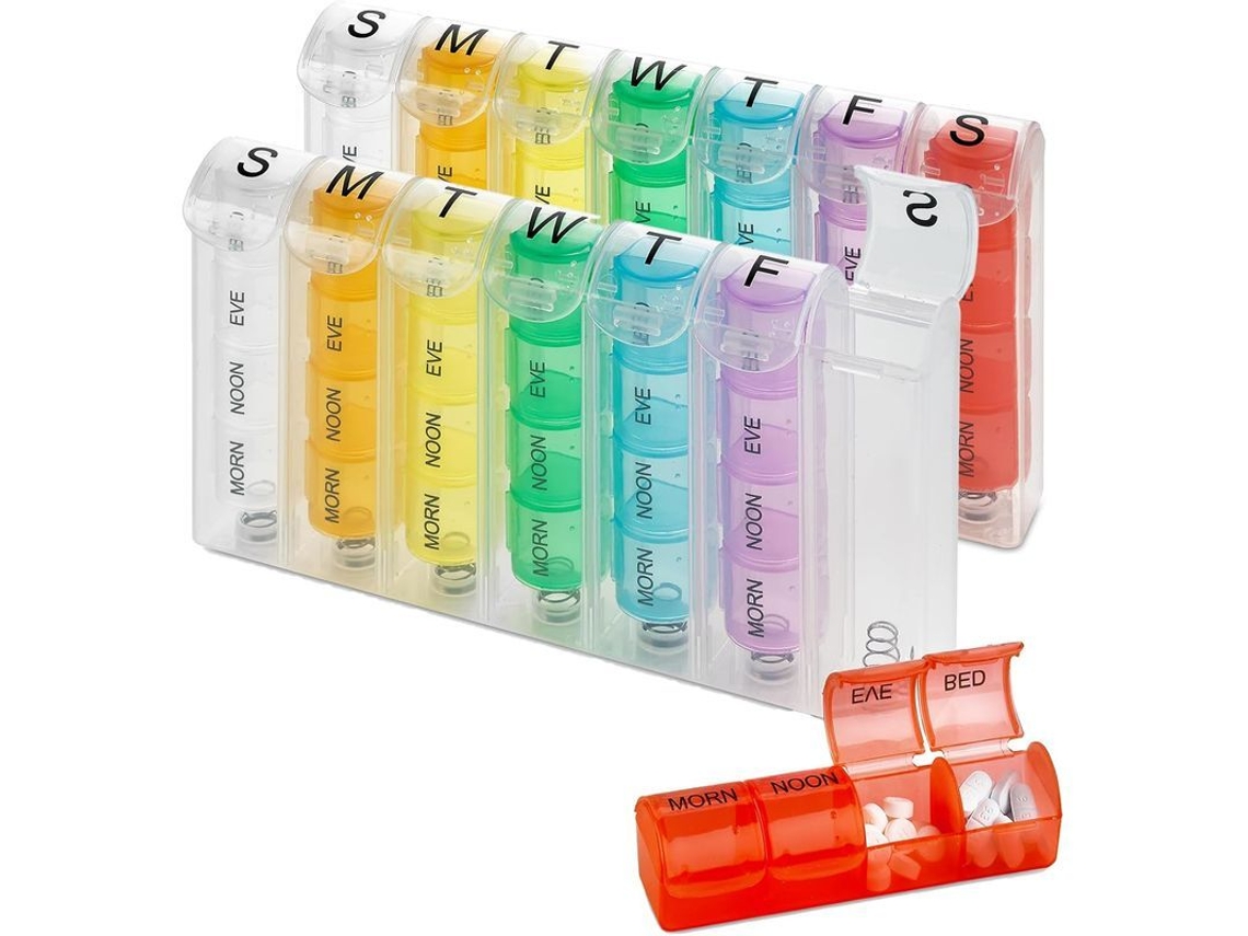 Organizador Semanal De Pastillas, Agenda Diaria Con 4 Compartimentos Para Medicamentos Y Vitaminas.