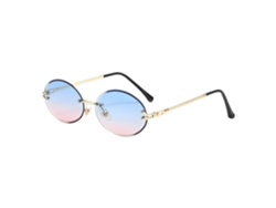 Gafas de sol ovaladas para mujer y hombre, sin montura, estilo vintage, sin marco, azul, rosa y cereza.