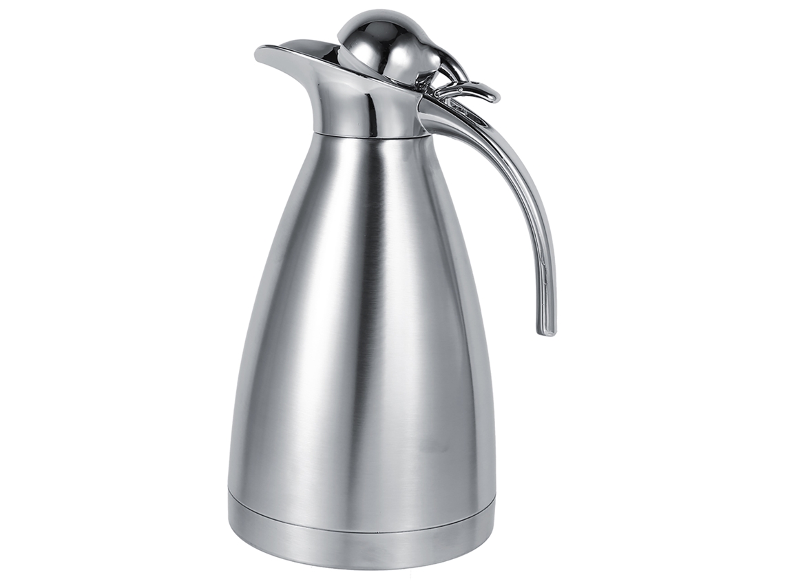 Olla De Café De Acero Inoxidable Doble Pared Con Vacío Termo Jarra Botella De Agua Caliente 1.5l Plata