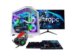 Ordenador Gaming Nitropc Pack Gold Blanco – i5-12400F, RTX 3050 8GB, 16GB DDR4, 1TB M2, Win11 Pro Accesorios + monitor 24" FHD 165Hz IPS