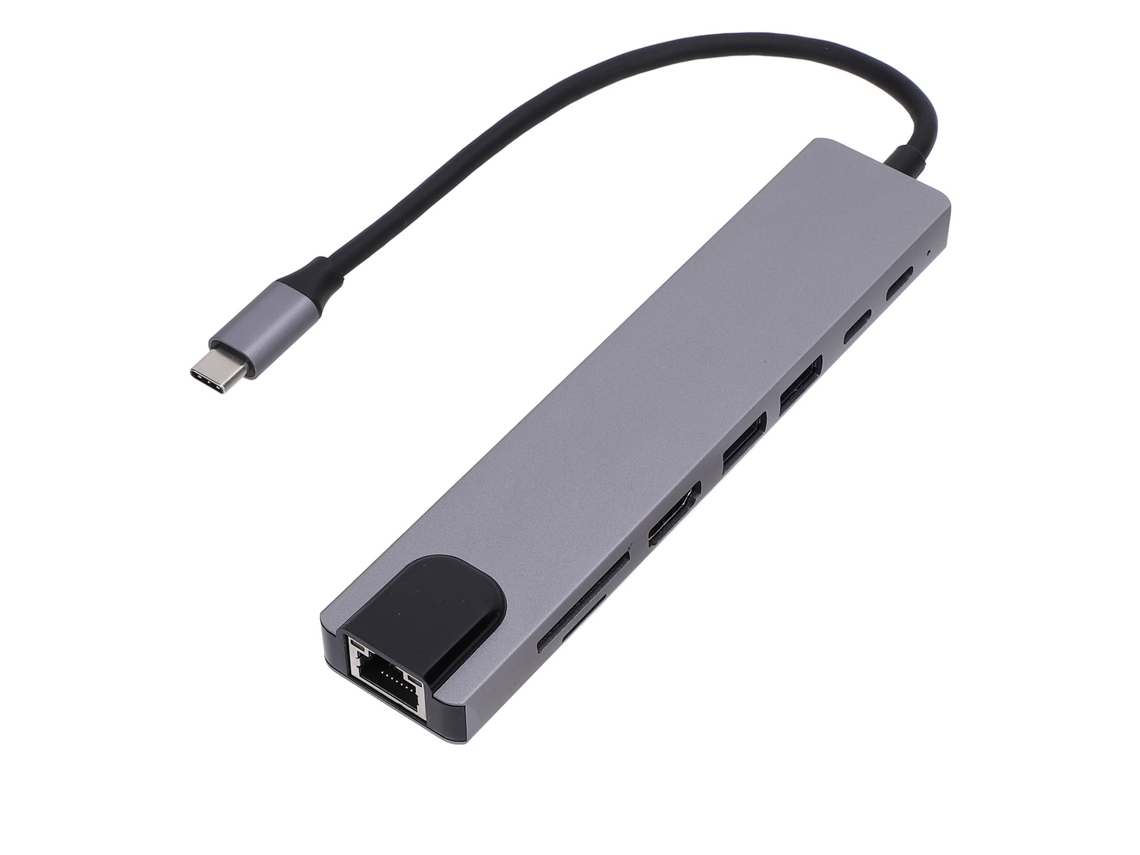 Hub USB-C 8 en 1, adaptador multipuerto USB-C, divisor expansor USB-C