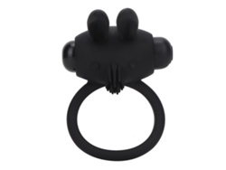 Anillo Vibrador De Silicona Para Hombre Retardo De Eyaculación Juguete Adulto Negro
