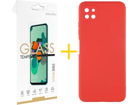 Carcasa + Protector de Pantalla para Oppo A73 5G SKYHE Rojo