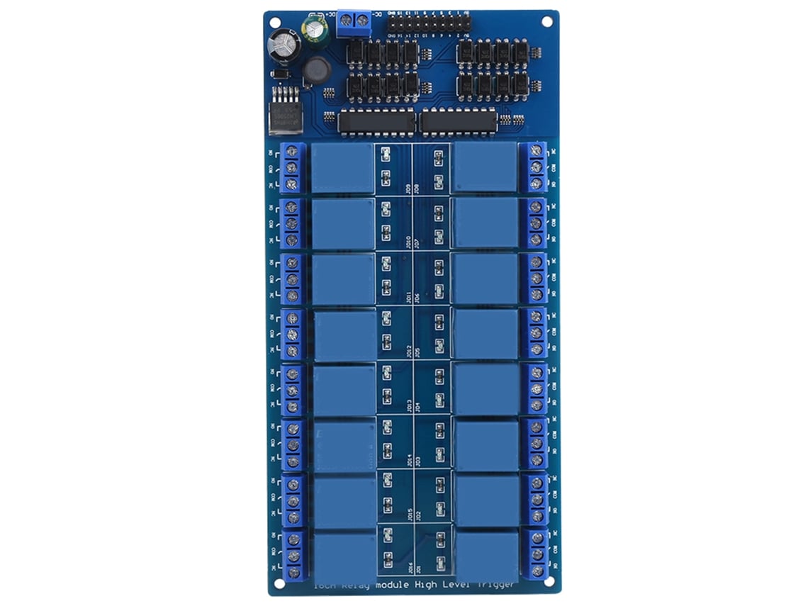Módulo De Rele Electromagnético 16 Canales Para Arm/avr Pic Plc Trigger Nivel Bajo 24v