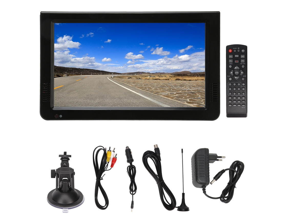 Televisor portátil de 10 pulgadas con sintonizador de alta sensibilidad recargable