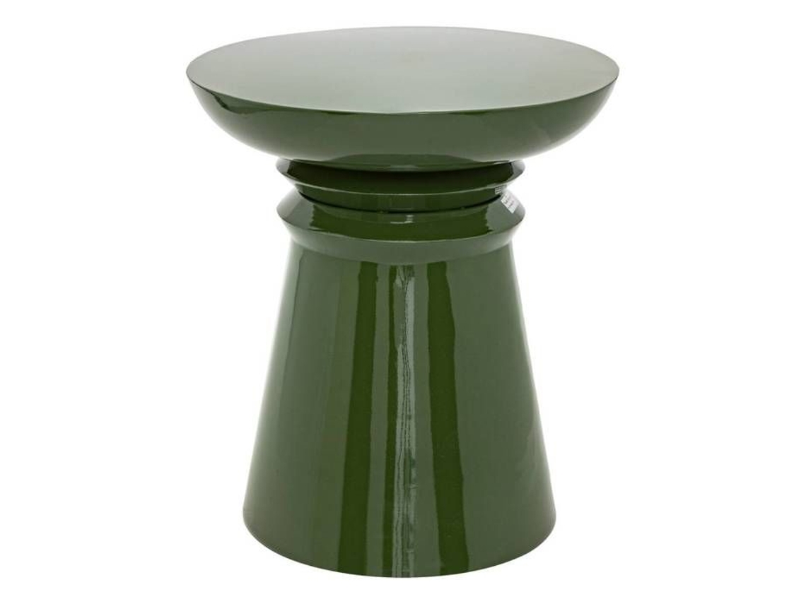 Mesa auxiliar Totem Jaya de metal verde D 38 cm Atmosphera Interior Creator Verde