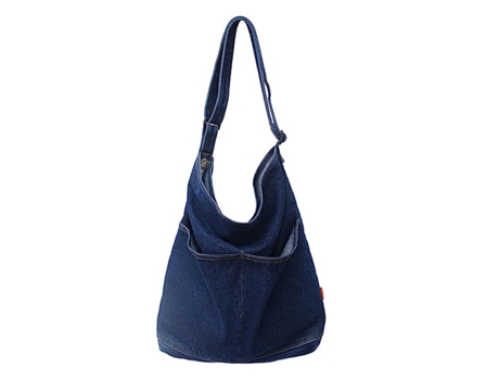 Bolso de hombro de mezclilla para mujer Bolso de mano Hobo Bolso de lona informal Bolso cruzado retro Bolso de gran capacidad, azul oscuro