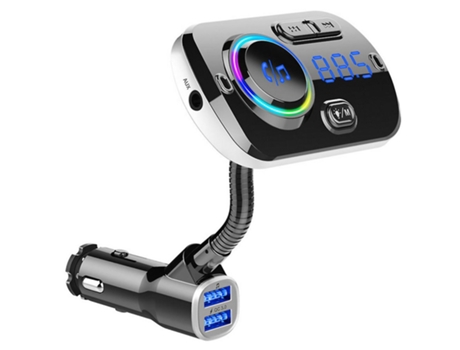 Transmisor FM Bluetooth para automóvil, transmisor inalámbrico Bluetooth 5.0 Adaptador de radio para automóvil Qc 3.0 Kits de cargador de automóvil...