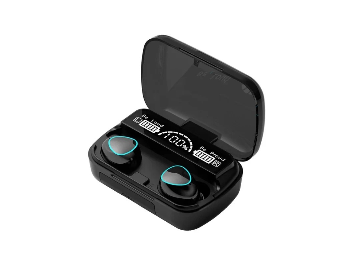 Auriculares inalámbricos Bluetooth con micrófono y estuche de carga, pantalla LED, estilo TWS. Mdug