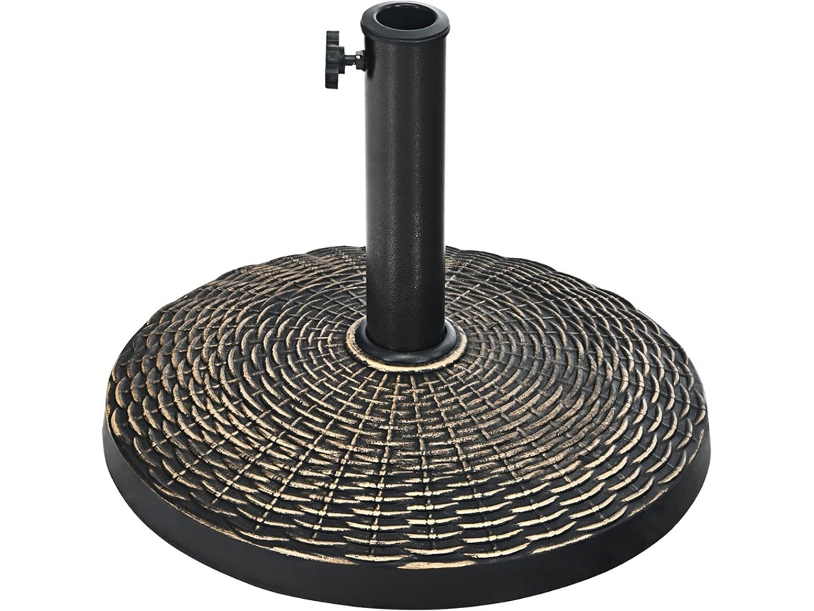 Base Sombrilla Costway Diseño De Ratán (10 Kg - Resina - Bronze)