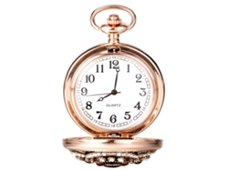 Reloj De Bolsillo De Cuarzo Vintage Con Circonita En Aleación Redonda Clásica
