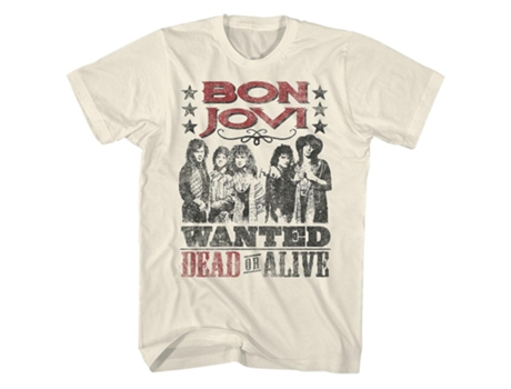 Camiseta ROCKINSTONE Bon Jovi Wanted Dead or Alive Poster Camiseta ROCKINSTONE Bon Jovi (XXXL)