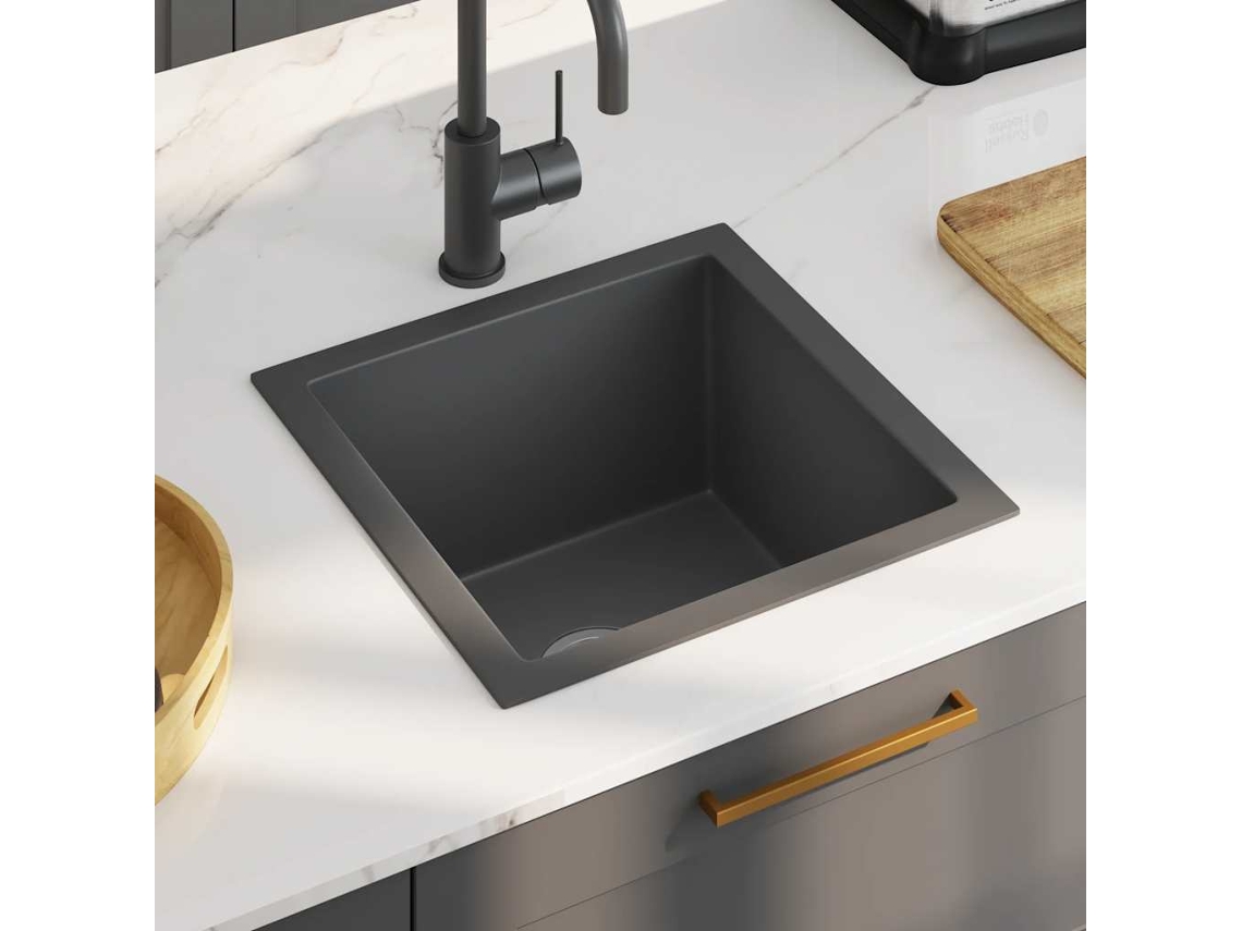 Lavavajillas de cocina DKD HOME DECOR de acero inoxidable negro hecho a mano