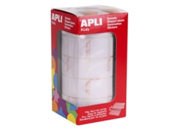 Gomets Autoadesivos APLI en Rollo - Cuadrados - Ø20Mm - Blanco