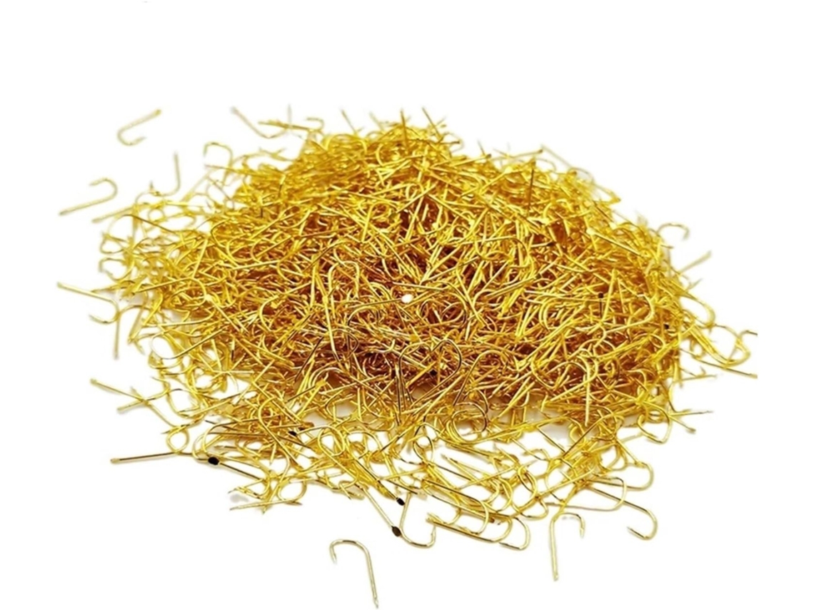 Anzuelos De Pesca 100 Piezas/lote Serie Con Púas Carpa Acero Alto Carbono Dorado Soporte Para Juego Cebo Mo...