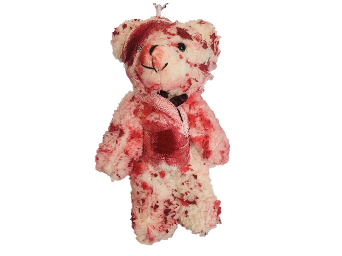 Llavero De Halloween Con Forma De Oso Sangriento, Colgante De Algodón Decorativo De 13 Cm.
