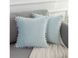 2026-funda De Almohada De Terciopelo Azul Oscuro Navideño 18x18 Pulgadas 6 Unidades Con Peluches Decorativos Para Sofá Hogar