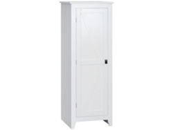 Mueble De Almacenamiento Para Cocina , Mueble De Baño, Estilo Clásico Que Ahorra Espacio Con 3 Estantes Ajustables - Altura 120 Cm, Madera Blanca