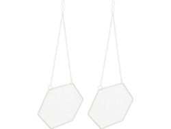 Organizador Pendientes Hojalata 2 Piezas Diseño Hexagonal Innovador Ligero Abierto Almacenamiento Exhibición