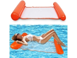 Hamaca Inflable Acuática, Cama Flotante Para Piscina, Plegable 4 En 1 (roja)