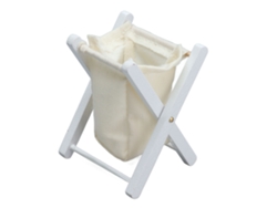 Cesta De Roupa Miniatura Para Casinha De Boneca 1:12 Em Bétula Branca Acessório Decorativo