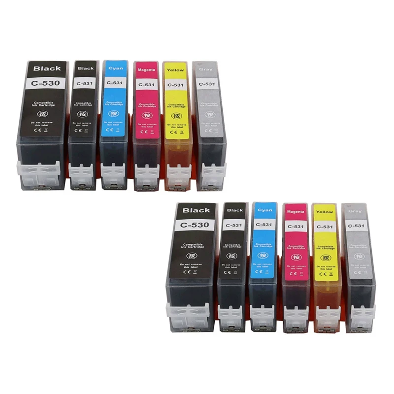 2set(12pc)pgi-530 Cli-531 Pgi530 Pgi531 530 531 Ink Cartridge For Canon Pixma Ts8750 Ts8751