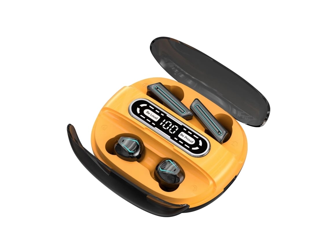 YEMAESRE Auriculares Inalámbricos Bluetooth Carga Pantalla Digital Naranja