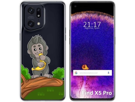 Carcasa para Oppo Find X5 Pro 5G TUMUNDOSMARTPHONE Dibujos Transparente Mono Multicolor