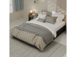 Cama Individual De 140x200 Cm, Terciopelo Gris, Resortes De Gas.