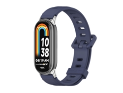 Bracelete De Smartwatch Para Xiaomi Mi Band 8 Mijobs De Silicone Respirável Com Buraco Plano (Azul Meia-Noite + Prata) Siurn