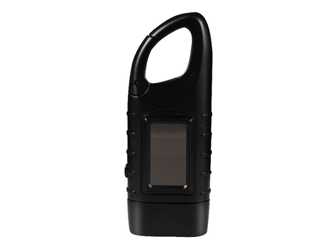 Linterna de emergencia LED solar MDUG con manivela (negra)