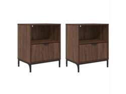 Maison Exclusive - 2 Pcs Marrón Roble 49 X 36 X 61 Cm Madera Contrachapada