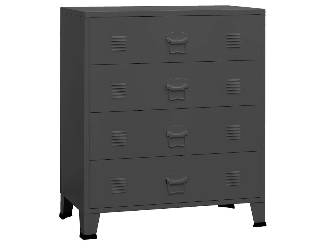 Cajonera Industrial 78x40x93 cm Metal Antracita MAISON EXCLUSIVE