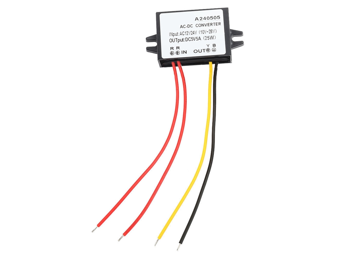 Módulo Convertidor De Potencia Reductor De Ca De 12v/24v A Cc De 5v Con Protección Ip67.