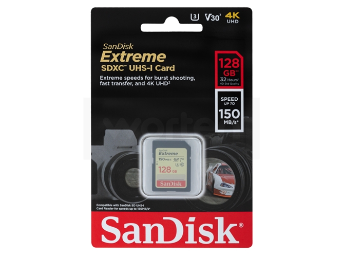 Tarjeta de Memoria SDXC SANDISK Extreme (128 GB - 150 MB/s)