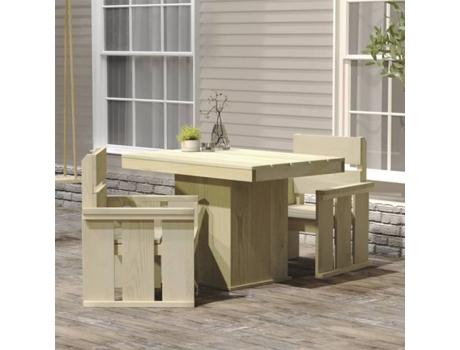 Conjunto 3 de comedor de jardín VIDAXL madera de pino impregnada