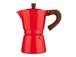 Cafetera italiana moka de 300 ml para estufa, ideal para capuchino o café con leche Eifson (roja)