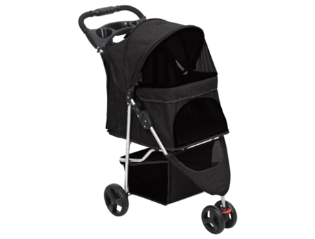 Cochecito para perros plegable tela oxford negro 80x46x98 cm VIDAXL