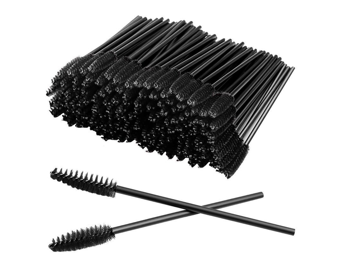 100 Cepillos Desechables Para Máscara De Pestañas, Extensiones De Pestañas, Cejas Y Maquillaje - Negro