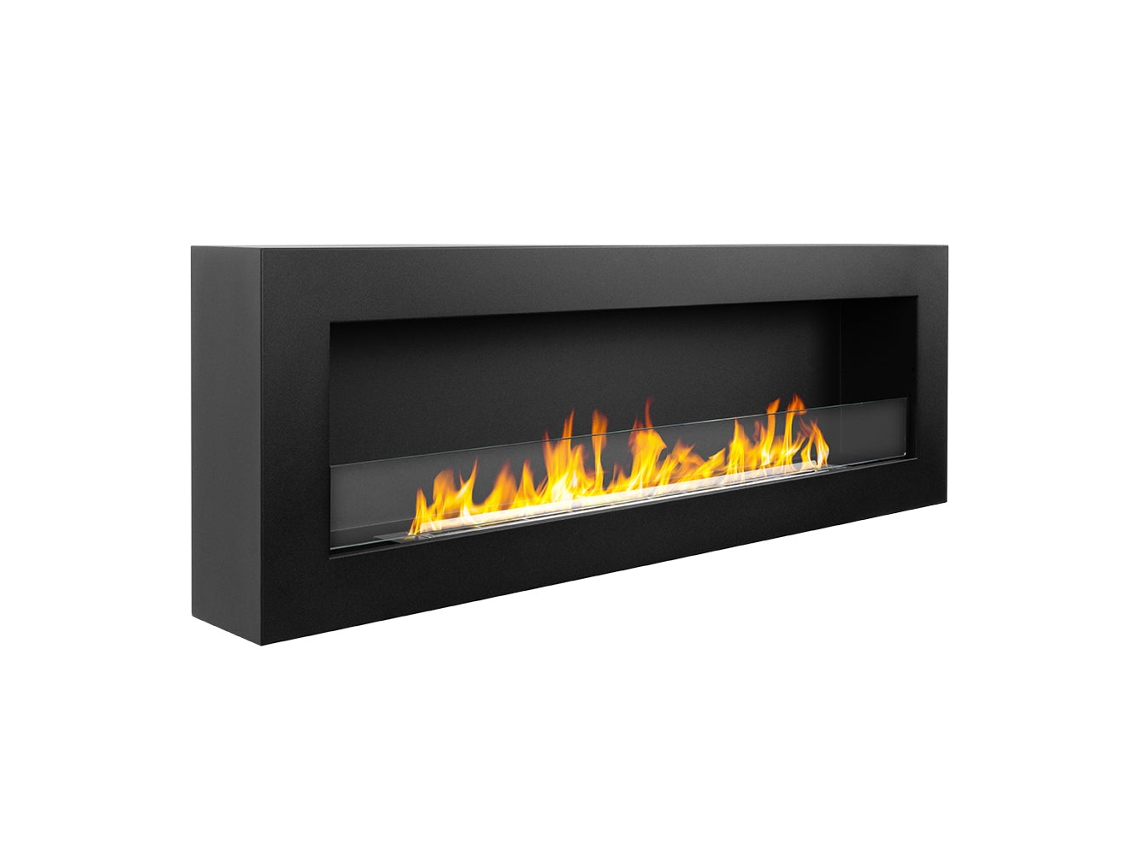 Chimenea de pared de bioetanol Siena 120 Black, 120x40