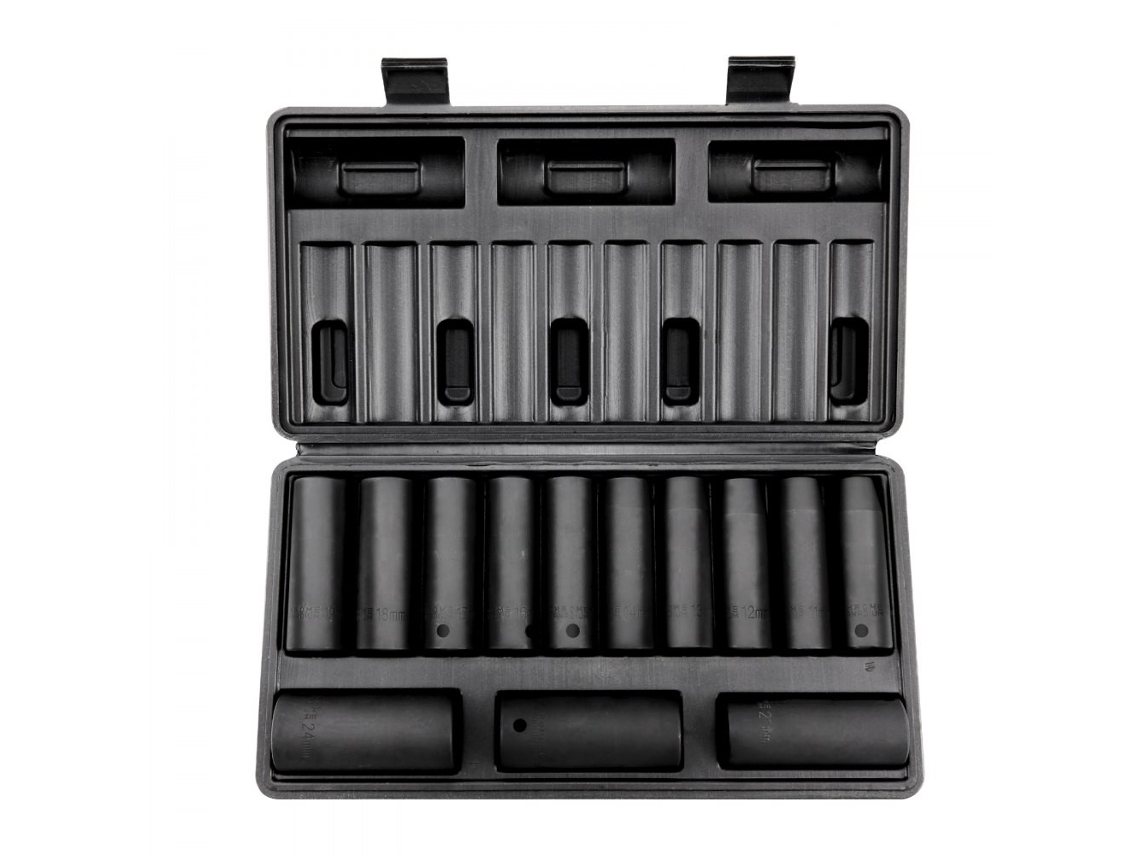 Juego De Llaves De Impacto 1/2" 13 Piezas 10-24 Mm En Acero Cr-v