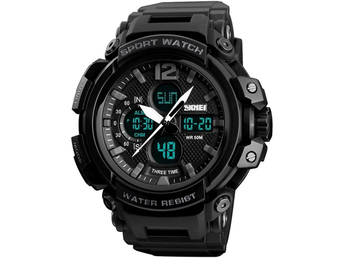 Masculino Deporte Led Digital Electrónico Relojes De Pulso Dobles Negroyuysan