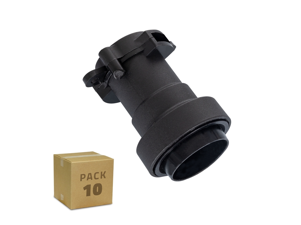 Portalámparas E27 IP44 para Ledkia Guirnalda Negra Cable Eléctrico Plano (pack de 10 unidades)