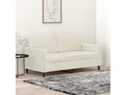 Sofá De 2 Plazas Terciopelo Color Crema 140 Cm
