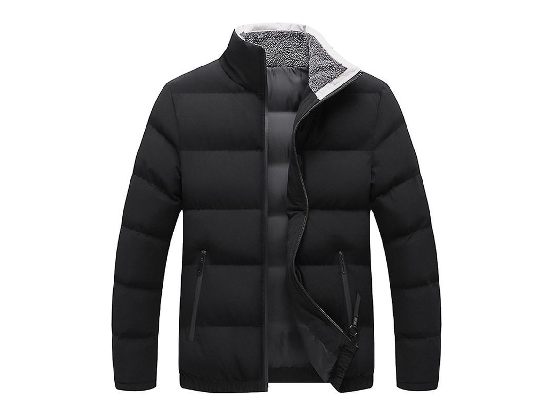 2026-abrigo Casual De Outdoors Para Hombre Con Cuello Alto Solido Relleno Caliente Mystdiy
