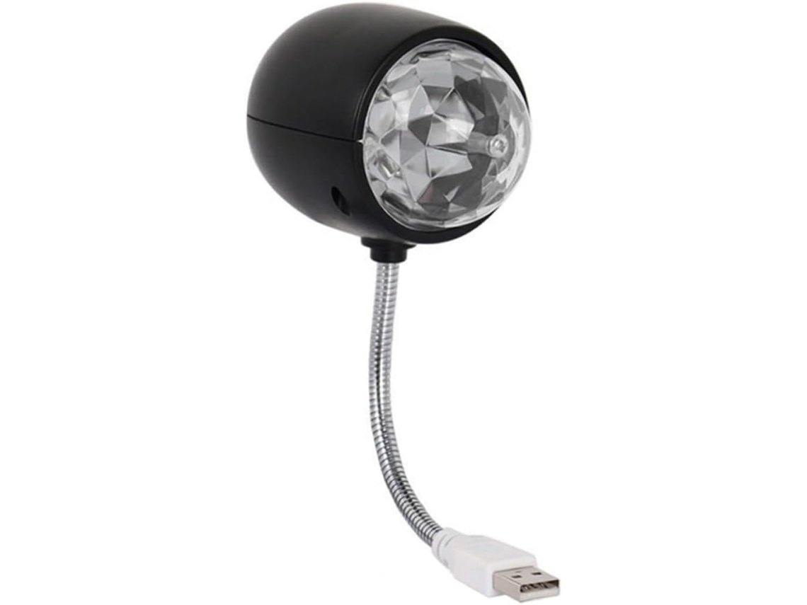 Lámpara De Discoteca Usb Negra De 4 W Con Luz Blanca Rgb, Mini Bola De Luz Portátil Para Lectura Y Decoración.