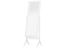 Espejo De Pie Reclinable De Cuerpo Entero Con Marco Rectangular Y Soporte, 47x46x148cm, Blanco.