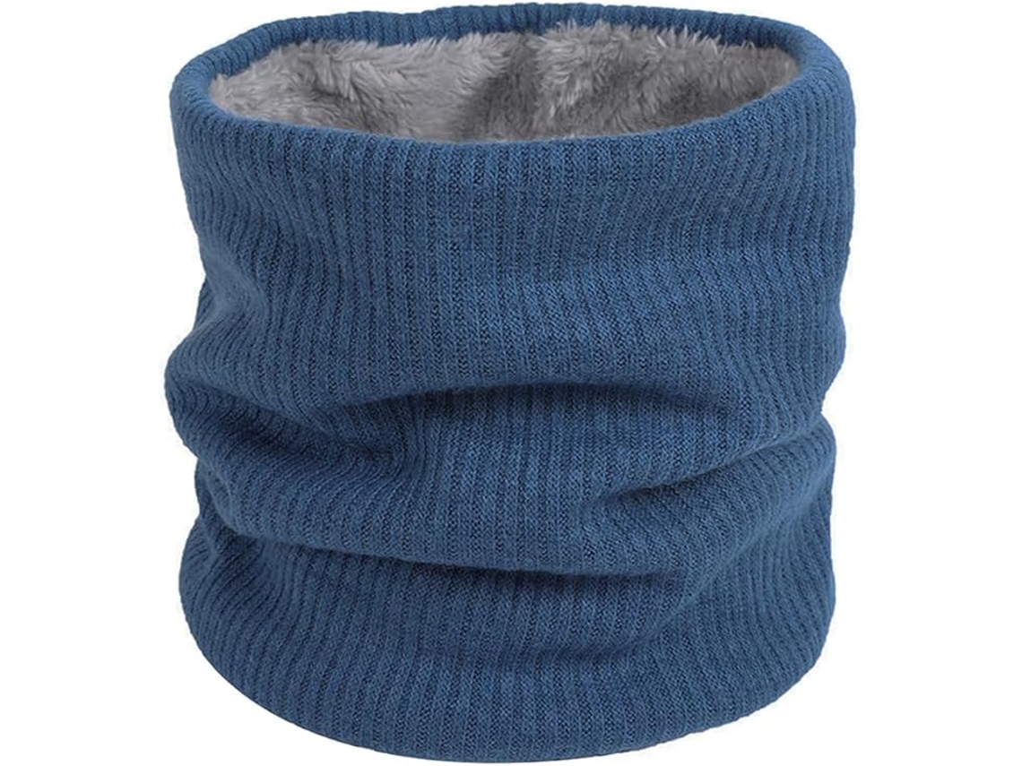 Lenço De Lã Dupla Camada (quente) – Protetor De Pescoço À Prova De Vento – Para Ciclismo, Moto, Esqui – Azul